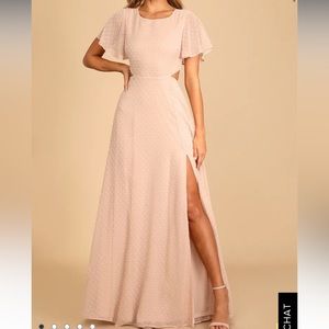 Lulus deep in my heart cut out maxi dress, size S hemmed for ~5”4 height